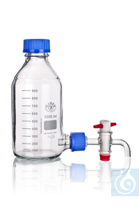 Decanteerfles met GL 32 uitloop, 10000 ml, afm. Ø 227 x H 416, met GL 45 hals, met NS PTFE kraan...